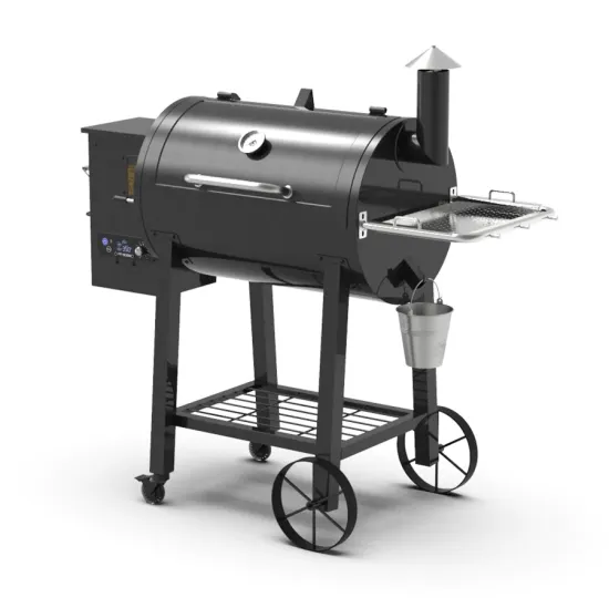 Black Wood Pellet Grill Smoker with Electric Digital Controls for BBQ