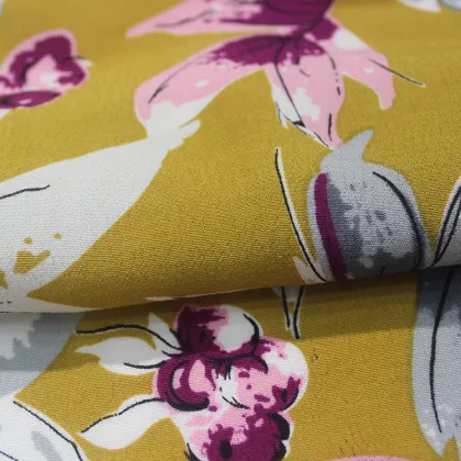 Hot sale cheap flower printed 100% viscose fabric
