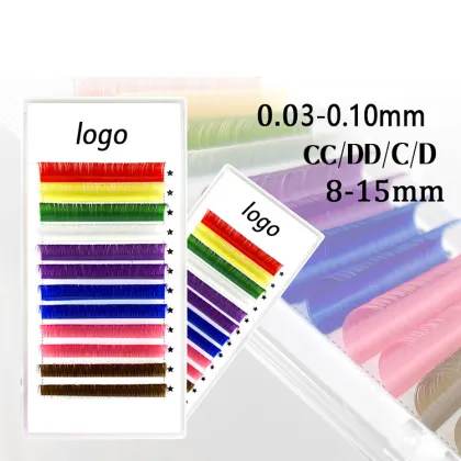 Christmas-themed OEM Private Label Colored Lashes: Silk Mixbox Colorful Individual Eyelash Extensions for Festive Makeup
