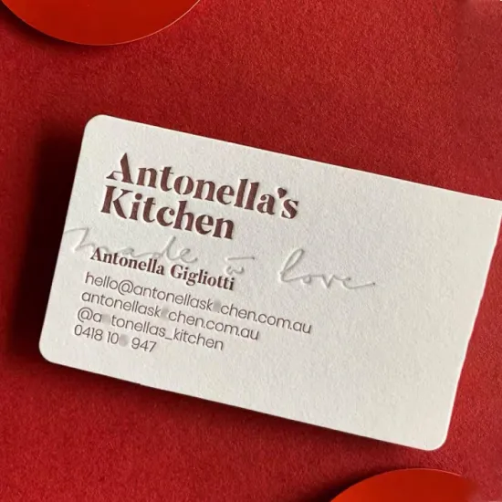 High-End Textured Fancl Paper Business Card with Embossing and Hot Stamping
