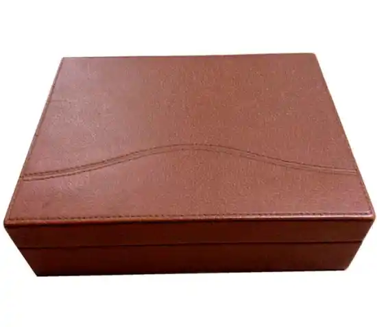 High End Brown PU Leather Storage Packing Box