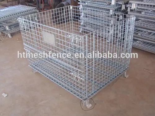 metal container/Metal storage Basket/Wire Mesh Box/Collapsible Warehouse pallet