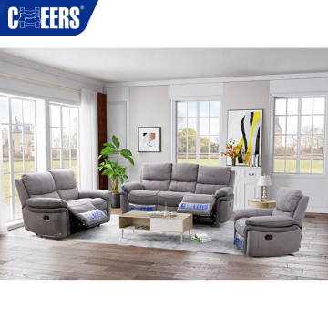 Manwah Modern Contemporary Recliner Sofa: High-End Microfiber Fabric with Pillow Top Armrest and 3+2+1 Seat Configuration