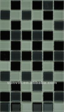 23x23 / 25x25 swimming pool crystal glass mosaic- black and white