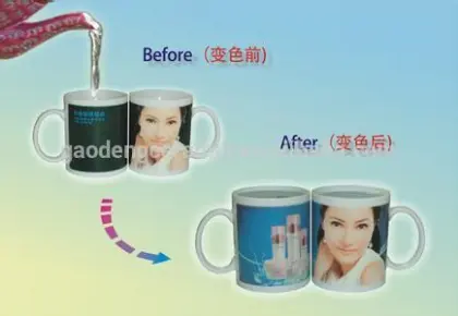 Color changing ceramic mug cup