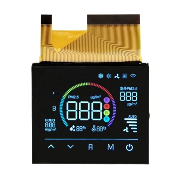 Pannello LCD nero VA da 3,6 pollici - Visuali a 7 segmenti personalizzati con connettore FPC per il purificatore d'aria