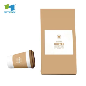 Eco Friendly Customized Craft Paper Coffee Packaging Paper Coffee Bean Coffee Take Away Packaging