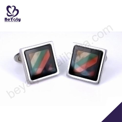 China direct selling custom enamel stainless steel cufflinks