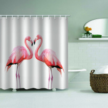 Flamingo impermeável cortina de chuveiro pássaro animal decoração do banheiro