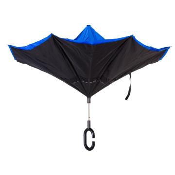 Double Layered Reverse Manual Open Straight Umbrella