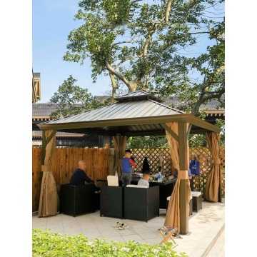 Gazebo galvanisé avec des côtés luxe pour le patio extérieur