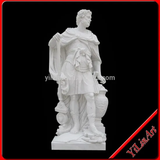 White Stone Nake Man Statue, Natural Marble Carving