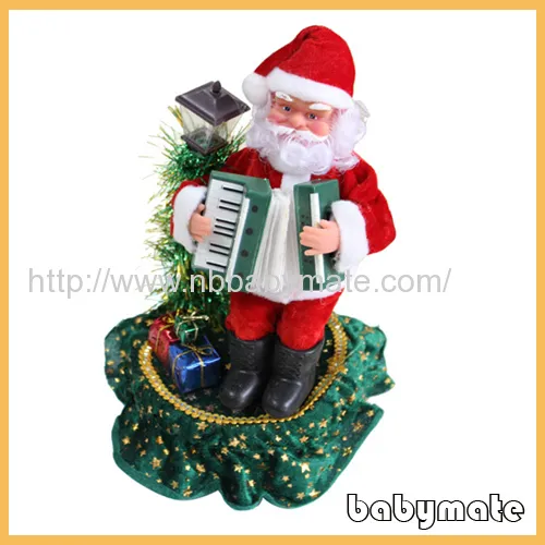 10" Playing Accordion Santa Claus 