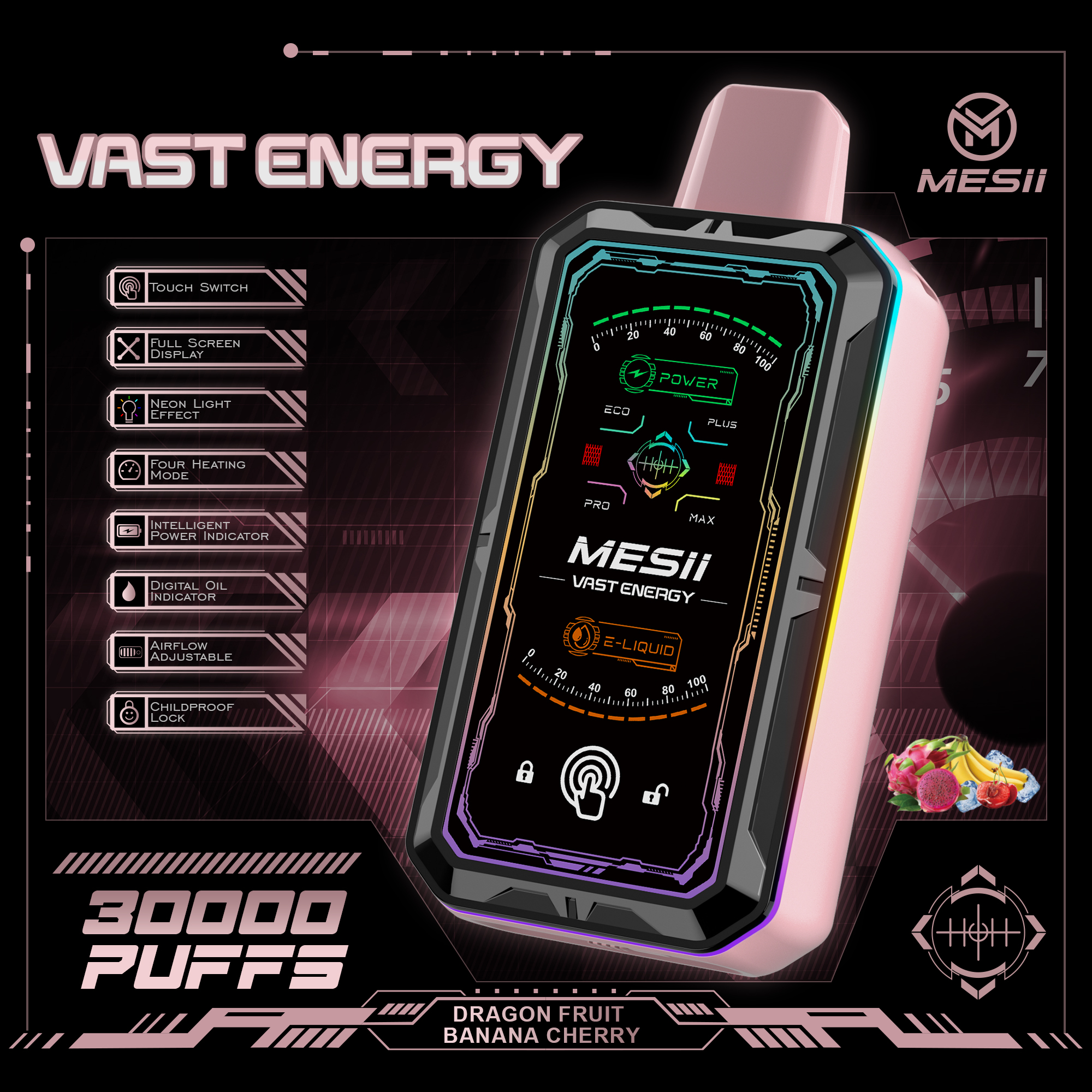 Vape puff Mesii Vast 30k yang disesuaikan