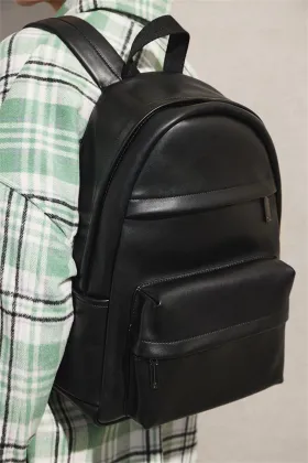 Soft Leather Casual Backpack
