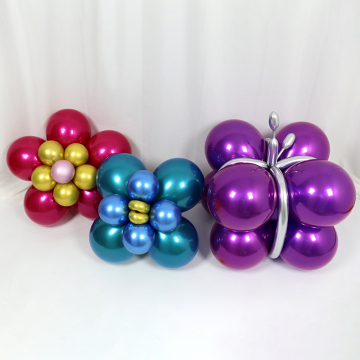 Fabryczne nowe dekoracje balonowe: Chrome Metallic Ice, kolorowe kryształowe globos i balony lateksowe