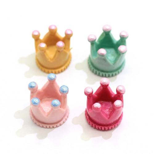 Manufacture Colorful Crown Shaped Resin Cabochon Beads Handmade Craft Decoration Spacer Phone Shell Decor Charms