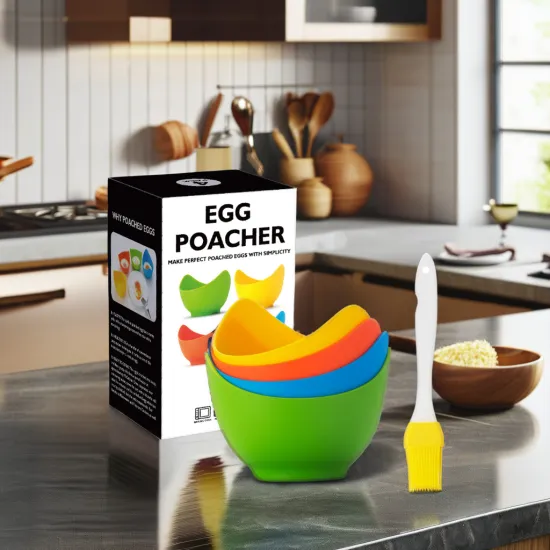 Dishwasher and Microwave Safe Non-Stick Silicone Egg Poaching Cups