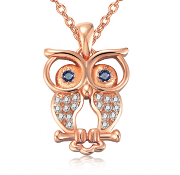 Sterling Silver Gold Plated Necklace Pendant Owl Pendant