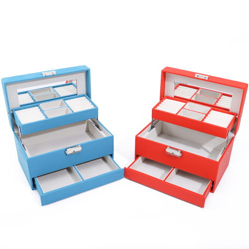 Large Capacity Custom Logo Jewelry Box with Mirror