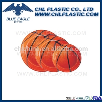 Basketball shaped large plastic tray for promotion