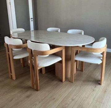 2024 Luxury Cheap Price Accent Home Rectangular Concrete Furniture Dining Table