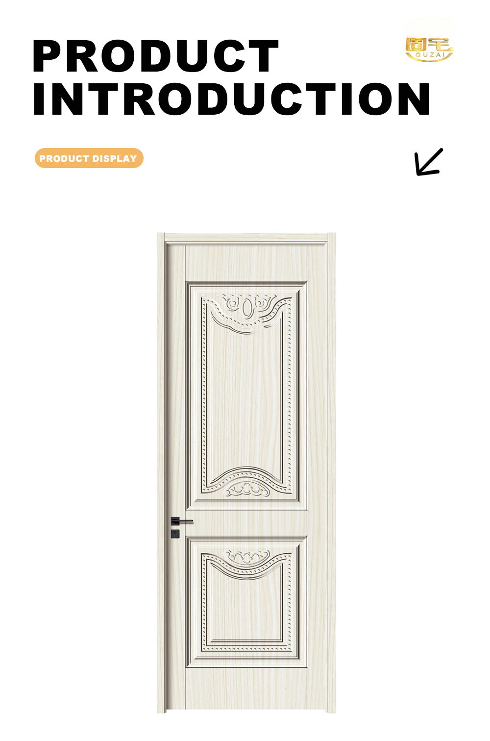 Fresh White Maple Sculpted Interior Wooden Door X