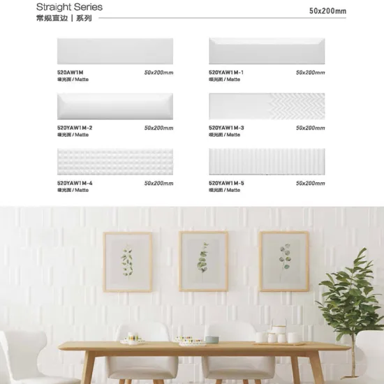 Hotsale Ebro Ceramic Tiles 100x300mm Black and White Brick Look