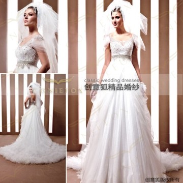 gorgeous cap sleeve wedding gowns,designer wedding ceremony gowns