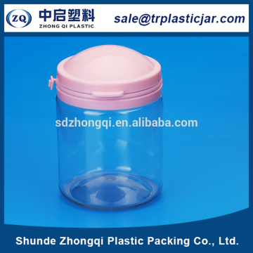 Free sample clear 210ml round wide mouth food clear plastic candy jar,transparent cookie plastic jar for sale