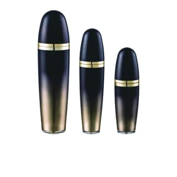 Black to Gold Gradient Cosmetic Acrylic Bottles