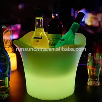 Night club beer ice bucket with beer, plastic led grey goose beer ice bucket
