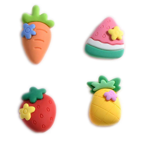 Cartoon Resina di Verdure Charms Parte Posteriore Piatta Frutta Stella Pendenti per Accessori Per Capelli Slime Filler Decorazione Della Casa Fatti A Mano