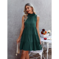 Women Shoulder Sleeveless Summer Dresses Smocked