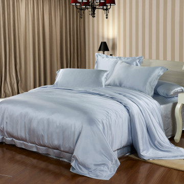 Silk Queen Duvet Cover Fitted Sheet Pillowcases Set