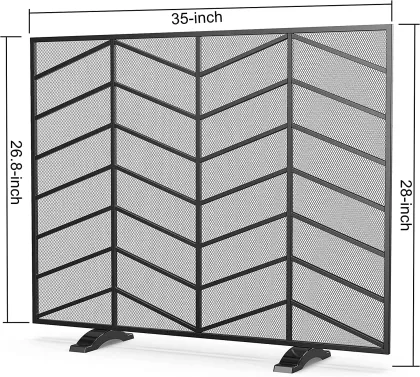 Steel Wood Burning Fireplace Accessories Fireplace Screens Guard Fence For Flame Prevention