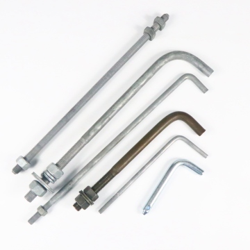 Galvanized L Shape J Type Roofing Hooks, Bolts, and Anchors: M6, M10, M16 Sizes Available