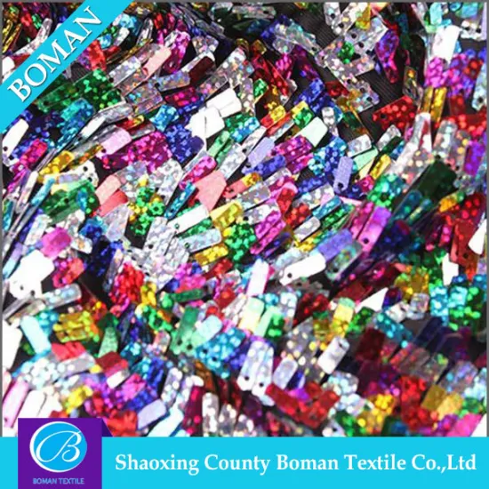 Fashion fabric supplier New style Design Embroidery paillette sequin fabric