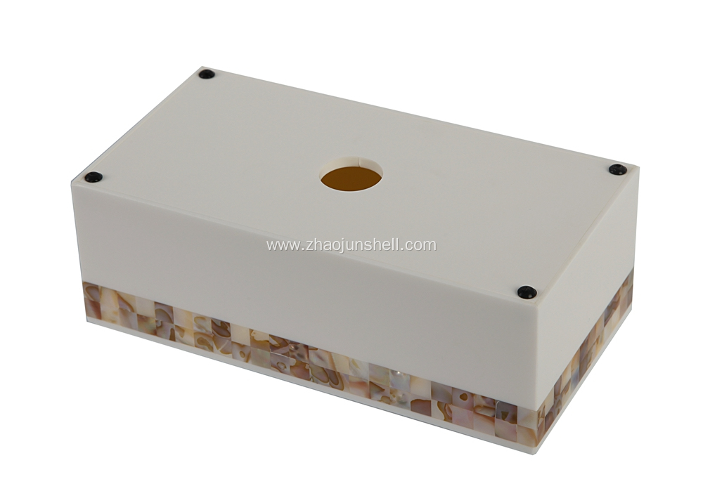 Freshwater Shell Rectangle Tissue Box Cover