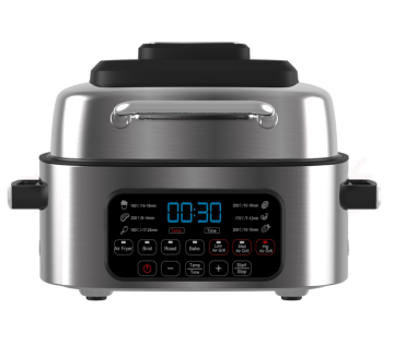 6L Stainless Steel Air Fryer: Oil-Free Cooking with Grill, Roast, Bake, Dehydrate, and Cyclonic Grilling Technology