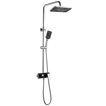 2024 Modern Luxury Brass Shower Set with Multi-Function Button-Diverter and Chrome Finish