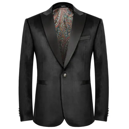 Men's Velvet Blazer Tuxedo for Men black L