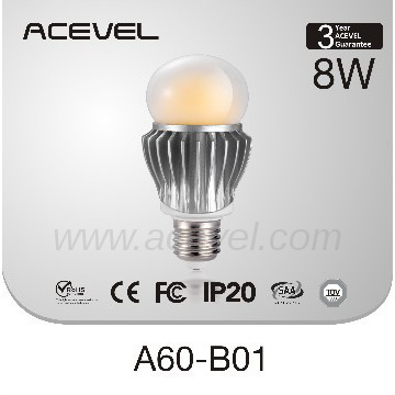 8W dimmable E26 LED bulb TUV CE RoHS REACH 3000K