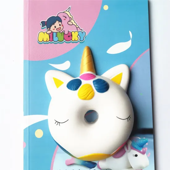 PU Foam Unicorn Sticker Notebook: Stress Toy with Animal Plaster for Books