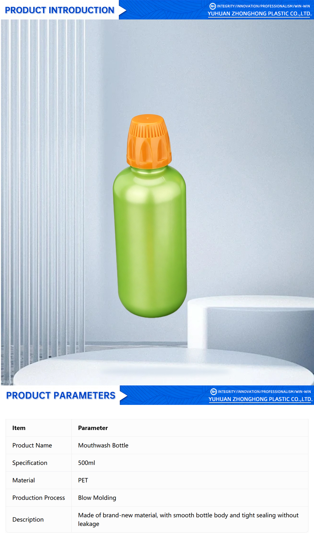 Premium Mouthwash Bottle for Medical Care Plastic Use X