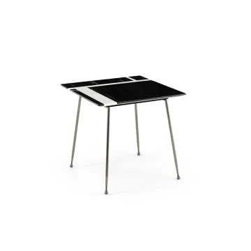 Marble stainless steel table assembly