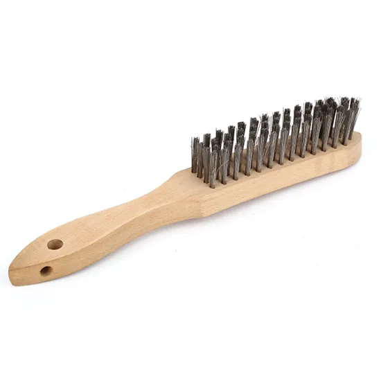 High-Quality 3.5cm New Wheel Cleaning Brush with Stainless Steel Wire and Wooden Handle