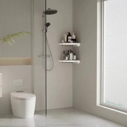 Lazy Susan Turntable Bathroom Corner Shelf and Shower Organizer