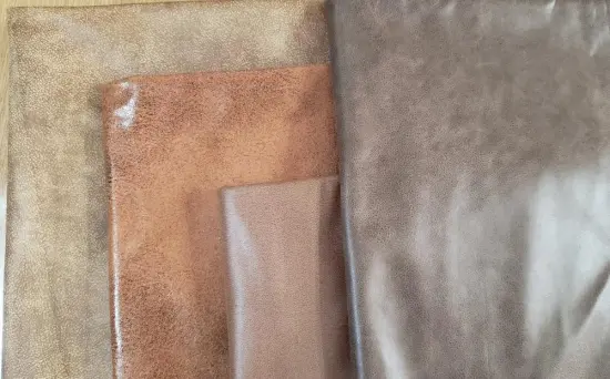 Polyester Bronzing Leather Look for Sofa Textile Fabric