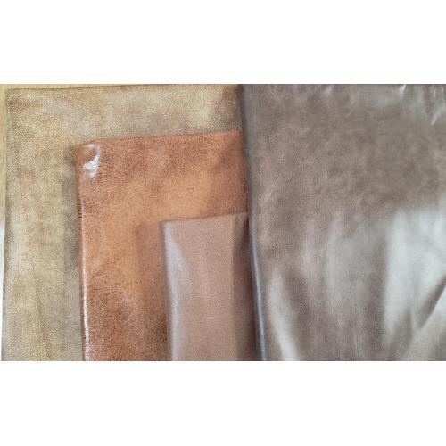 Polyester Bronzing Leather Look for Sofa Textile Fabric